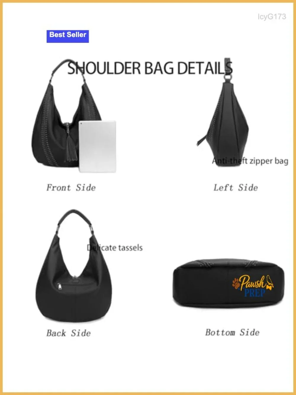 Large PU Leather Hobo Bag Crossbody Shoulder Tote Handbag with Zipper